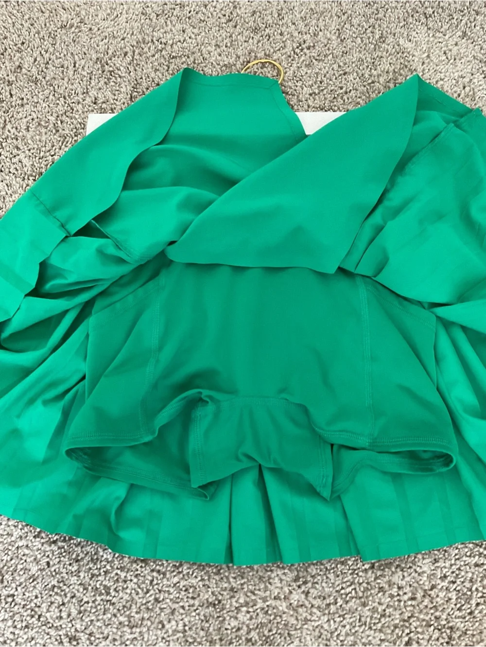 ALO Yoga Emerald Pleated Wrap Mini Skirt